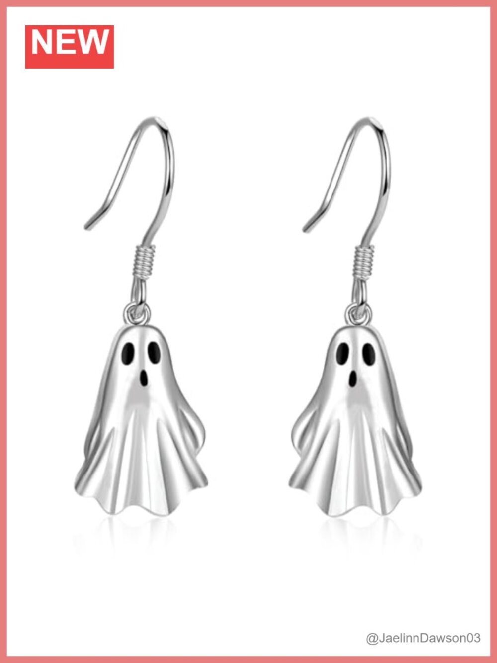 Sterling Silver Halloween Ghost Pumpkin Dangle Earrings